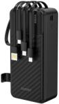  Powerbank Dudao K11 Max - fekete power bank 30000 mAh, beépített MicroUSB/Type-C/Lightning/USB kábelekkel