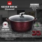 Silver Royal Diamond lábas tapadásmentes márvány bevonattal 28x12, 5 cm, 6, 4 L (SR-4028-bordó márvány)