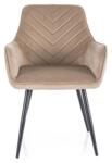 SIGNAL MEBLE Fig Velvet étkező szék fekete láb/ bézs Bluvel 28