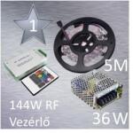 Vled Silver 1 (5050 SMD 30led/m szalag +RF 20 gombos vezérlő + 36W fém táp) (RGB-szett-silver-1)