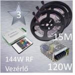 Vled Silver 3 (5050 SMD 30led/m szalag +RF 20 gombos vezérlő + 120W fém táp) (rgb-szett-silver-3)