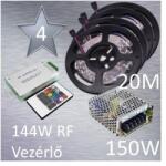 Vled Silver 4 (5050 SMD 30led/m szalag +RF 20 gombos vezérlő + 150W fém táp) (RGB-szett-silver-4)
