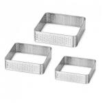  Négyzet tarte forma, fém, 3db-os