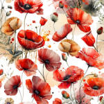 Takoy Anyag fürdőruhára és fitnesz ruházatra festett pipacsok