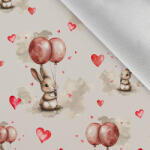 Takoy Téli softshell anyag nyuszi rózsaszín lufikkal