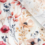 Takoy Enyhén elasztikus műselyem / silky anyag világos virágok 123