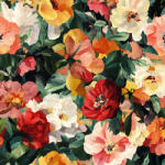 Takoy Elasztikus szatén virágokkal teli kert