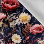 Takoy Téli softshel anyag téli pipacsok 3D kék alapon