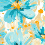 Takoy Len imitáció Mary türkizkék virágok