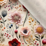 Takoy Bársony / velvet szövet Doris 3D-s virágok Selena