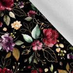 Takoy Gabardin anyag light arany virágok fekete