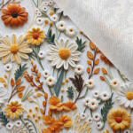 Takoy Kabátszövet 3D-s virágok Maya nyomtatási mintája