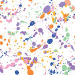 Takoy Funkcionális jersey anyag pólóra fluo fröccsentett minta fehér alapon