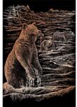Royal & Langnickel Karckép gravírozó készlet karctűvel, 20x25 cm - Grizzly medvék, réz