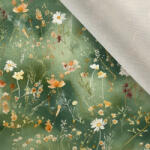 Takoy Bársony / velvet szövet Doris mini virágok sötétzöld Victoria