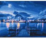 Brushme Számozott kifestő készlet, feszített vásznon, 40x50 cm - Az Aurora Borealis tükröződései