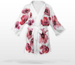 Takoy Panel szabásmintával kimonóhoz M-es méret elasztikus műselyem / silky anyag - virágok Rózsaszín szépség - hosszított fazon