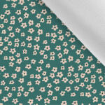 Takoy Gabardin anyag light miniatűr virágok zöld színben