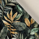 Takoy Ruházati stretch bársony fekete és arany levelek