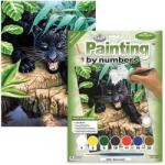 Royal & Langnickel Számozott kifestő készlet, akrilfesték+ecset, 22x30 cm - Fekete leopárd