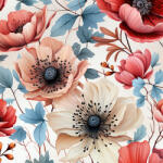 Takoy Anyag fürdőruhára és fitnesz ruházatra UV védelemmel virágok kék levelekkel