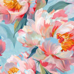 Takoy Blúz anyag/ ruha anyag fényes - sötét virágok 64