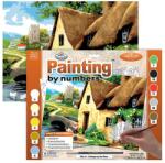 Royal & Langnickel Számozott kifestő készlet, akrilfesték+ecset, 29x39 cm - Házikó a folyó mellett