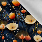 Takoy Téli softshell anyag sötét virágok 45