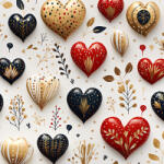 Takoy Bársony / velvet szövet Doris szívek világos alapon 20