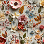 Takoy Len imitáció 3D-s virágok Elena nyomtatási mintája