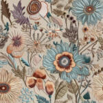 Takoy Poliészter gabardin / Rongo bézs hímzés nyomtatási minta Rose