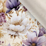 Takoy Bársony / velvet szövet Doris lila virágok Vilma