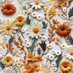 Takoy Ruházati stretch bársony 3D-s virágok Maya nyomtatási mintája