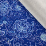 Takoy Bársony / velvet szövet Doris - Kékfestő jellegű imitáció - virágok