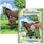 Royal & Langnickel Számozott kifestő készlet, akrilfesték+ecset, 22x30 cm - Lovak, Mare és Foal