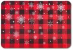 Family Collection Karácsonyi tányéralátét - 45 x 30 cm piros fekete kockás hópehellyel (GL708)