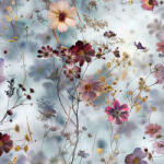 Takoy Blúz anyag/ ruha anyag fényes - világos virágok 32