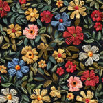 Takoy Elasztikus szatén hímzés utánzat sötét 1