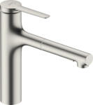 Hansgrohe Zesis M33, karos konyhai csaptelep 160, kihúzható zuhany, 2jet, sBox, rozsdamentes megjelenés, HAN-74823800 (HAN-74823800)