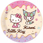 Disney Hello Kitty Kuromi papírtányér, party tányér 8 DARABOS, 23 cm FSC Nr2