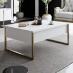 Bexley Masuta de cafea Luxe Stand Chic, Aur - Alb, 90x40x60 cm (618BLY1122) Masa de cafea