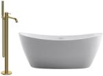 EWECA Set cada Elegance freestanding ovala, alba din acril, 170x80x68cm si baterie cada slimmer gold Eweca (CFR6520B1310651)