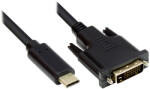 Alcasa GC-M0110 video átalakító kábel 2 M USB C-típus DVI-D Fekete (GC-M0110)