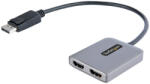 StarTech MST14DP122HD video átalakító kábel 0, 3 M DisplayPort 2 x HDMI Fekete, Szürke (MST14DP122HD)