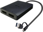 i-tec CADUAL4KDP video átalakító kábel 0, 27 M USB Type-A/USB Type-C 2 x DisplayPort Fekete (CADUAL4KDP)