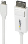 StarTech CDP2DP2MBW video átalakító kábel 1, 9 M DisplayPort USB C-típus Fehér (CDP2DP2MBW)