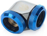 BitsPower Adapter 90 Grad 16mm AD Hardtube auf 16mm AD Hardtube - schwarz glänzend/blau (BP-BSE90DML16-RBL)