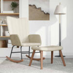 vidaXL krémfehér bársony hintaszék lábtartóval (327763)