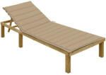 vidaXL impregnált fenyőfa napozóágy bézs párnával (3065822)