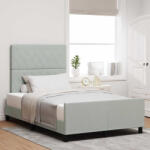 vidaXL Ágykeret fejtámlával Világosszürke 120 x 190 cm Bársony (3344861)